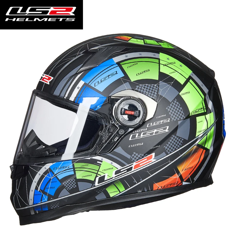 

LS2 full face motorcycle helmet racing helmets Original Authentic man ECE approved multiple colour Lens ff358