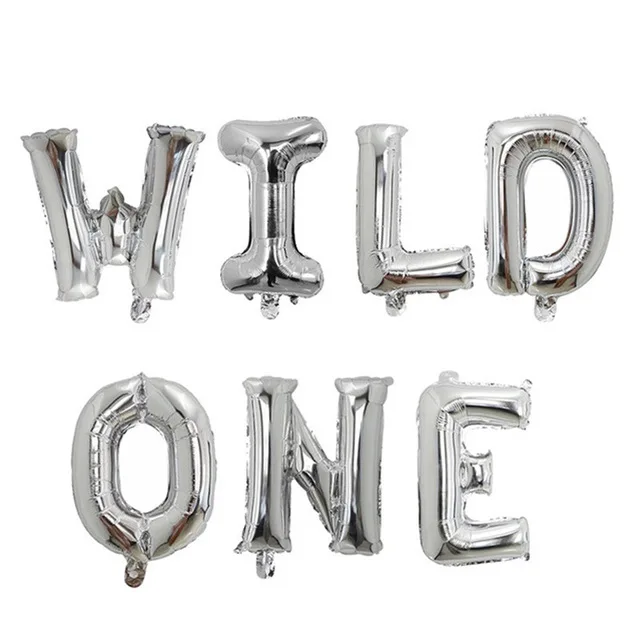 Silver 1 Набор, 16 дюймов, розовое золото, Wild One/One, фольгированный шар, детский душ, 1 день рождения, украшение, шары для детей 1 год, Globos - Цвет: Silver
