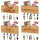 Деревянный контейнер для хранения любовных ключей, черныебелые крючки для двери холодильника, Многофункциональная вешалка для ключей, настенная вешалка для ключей