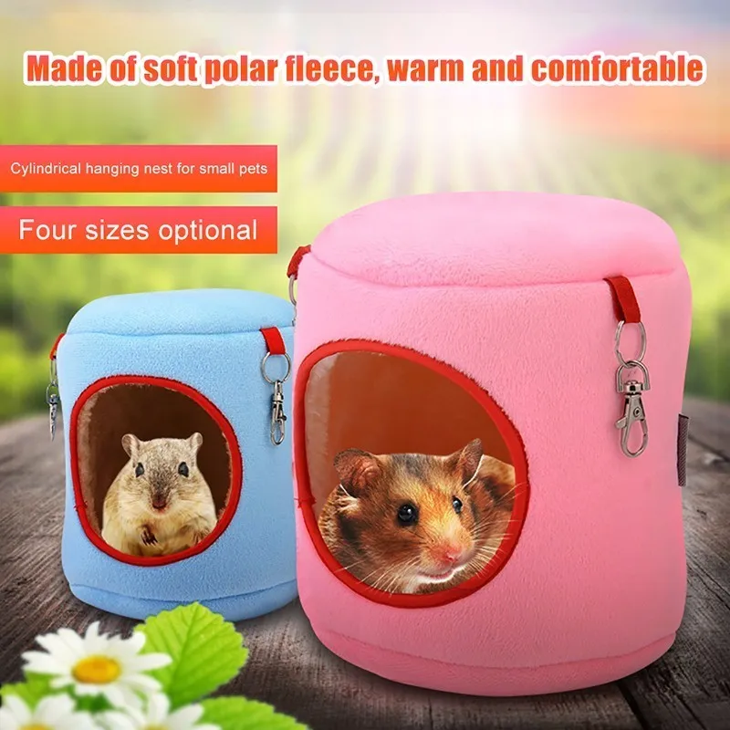 

Cylindrical Hanging Nest New Hamster Cage House Cute Hammock Cotton Bed for Small Pets Hamsters Squirrel Guinea Pigs Chinchillas