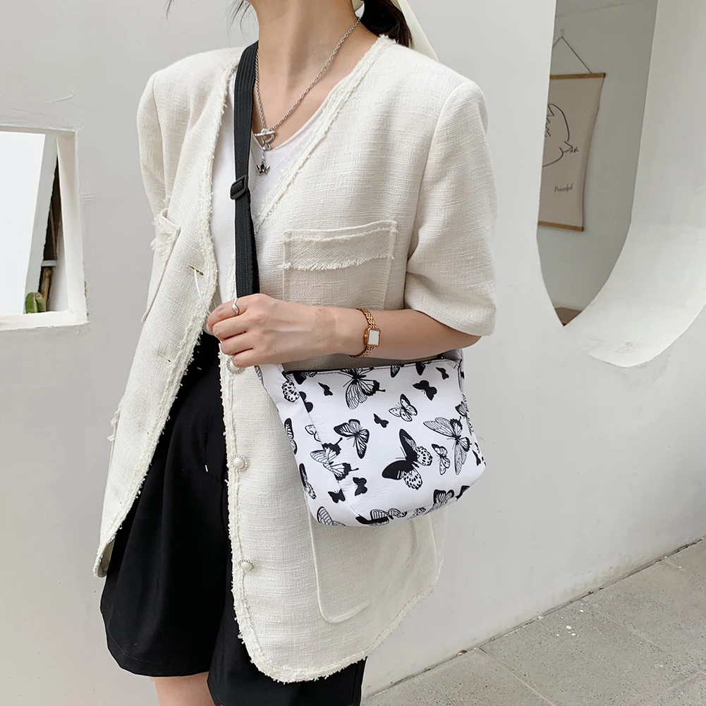 

Vintage Women Animal Pattern Printing Shoulder Bag Casual Ladies Messenger Bags Soft Leisure Armpit Shopping Shoulder Bags