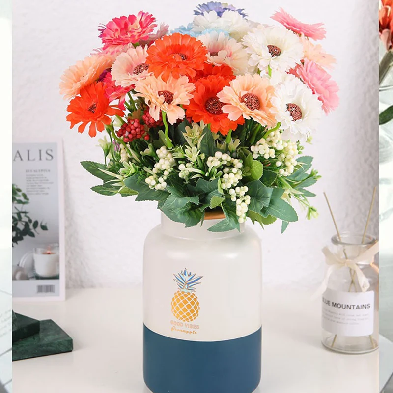 Искусственный букет хризантемы пластиковый искусственный цветок для свадебной