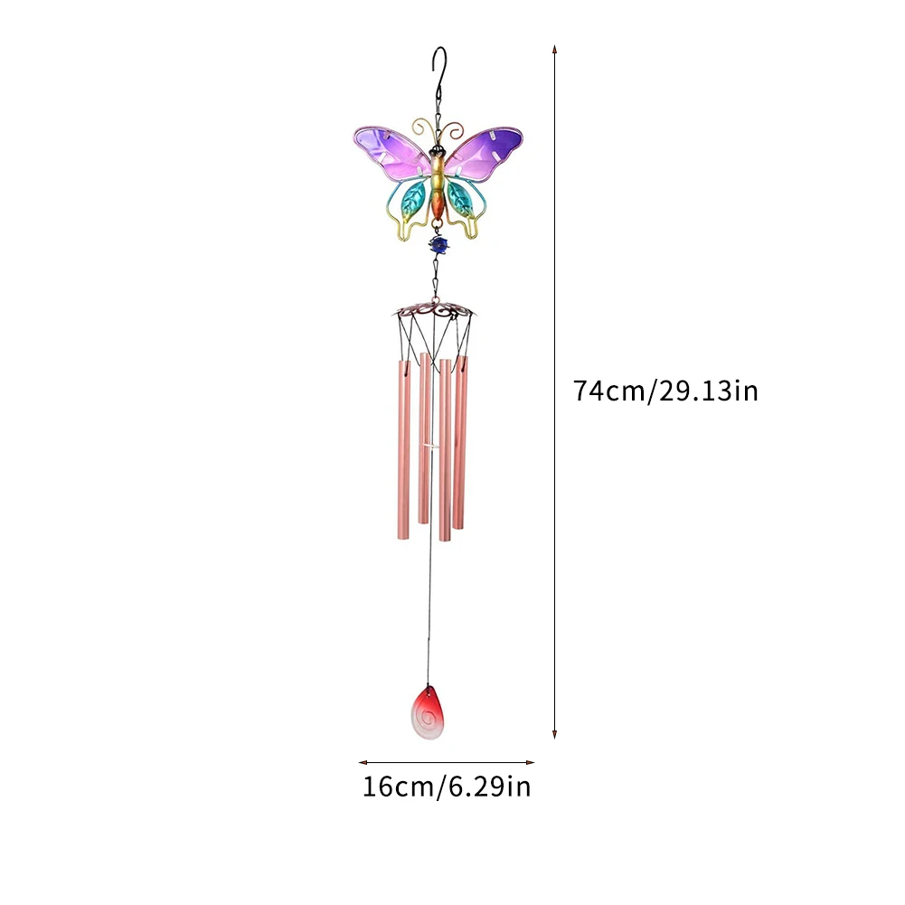 

Wind Chime Window Hanging Suncatcher Metal Ornament Decoration With Butterfly For Music Home Garden Yard Party Festival