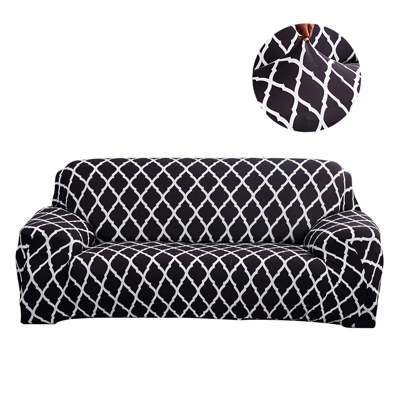 Черно-белый чехол для дивана из спандекса эластичный диван чехлы диванов угловой
