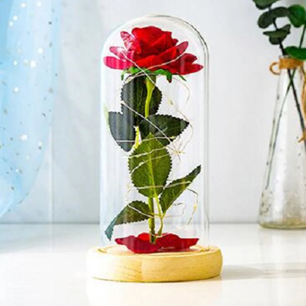 

Eternal Rose LED in Glass Dome Day Ornament Fresh Roses Christmas Gift