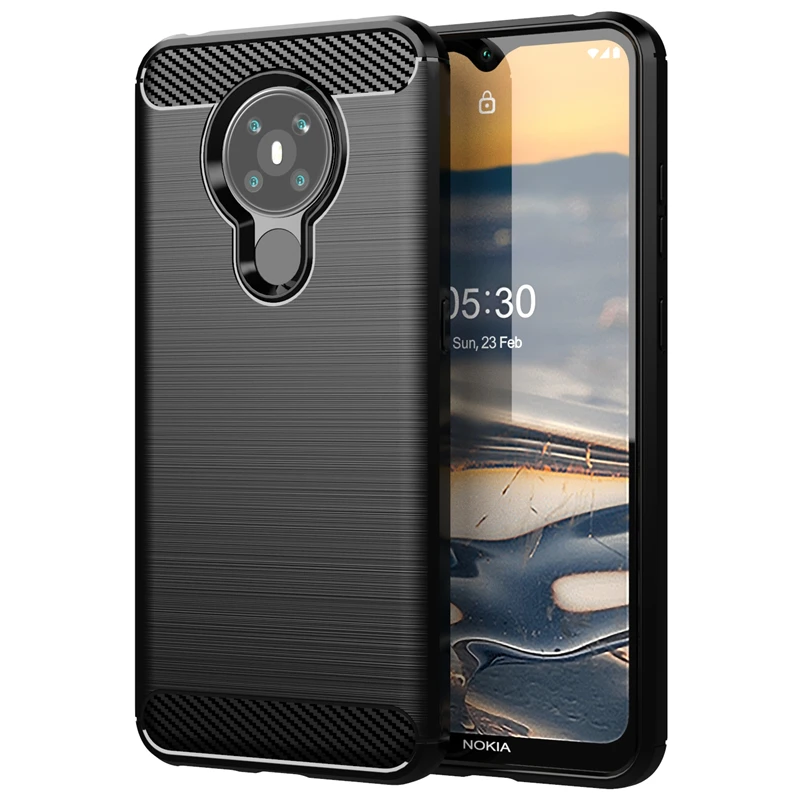 Para cubrir Nokia 5,3 funda para Nokia 5,3 amortiguador suave TPU de fibra de carbono de la caja del tel&eacute;fono para Nokia 2,3, 2,4, 3,4, 5,4, 6,2, 7,2, 8,3, 5,3 Fundas-1