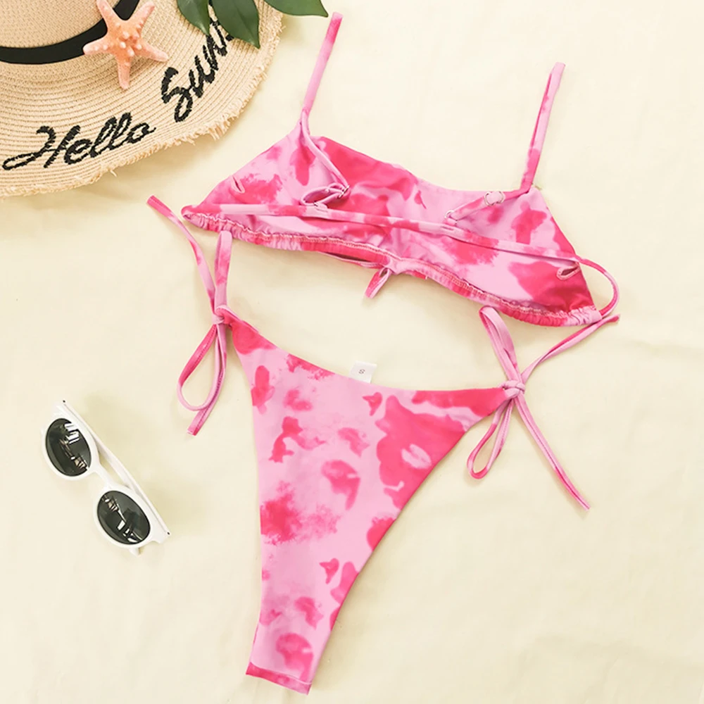 

2020 Sexy Bikini Women Brazilian Swimsuit Bandeau Push Up Swimwear Print Low Waist Bathing Suit Summer Beach Wear Swimming Suit