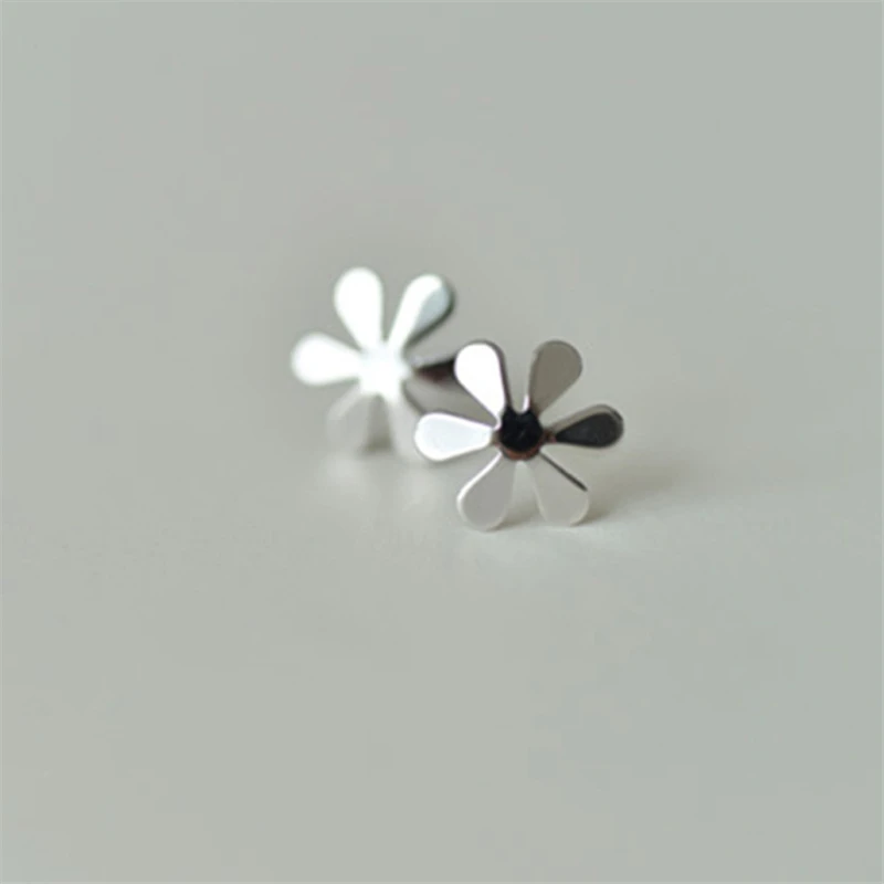 

100% 925 Sterling Silver Jewelry Women Fashion Cute Tiny Flower Stud Earrings Gift For Girls Kids Lady pendientes