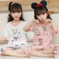 girl boys pajamas suits 2021 classic spring summer nightclothes nightgowns homewear sleepwear pajamas sets children clothing