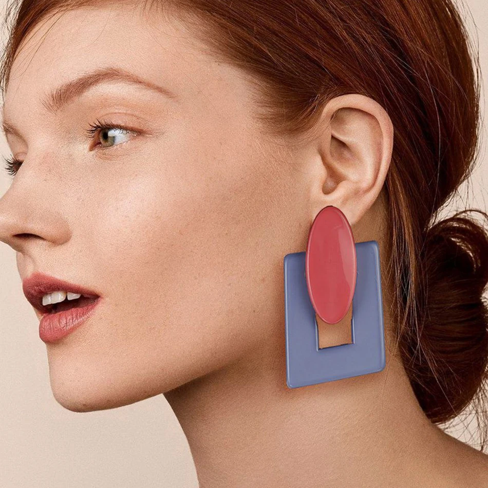 Женские большие массивные геометрические серьги Match Right для женщин акриловые