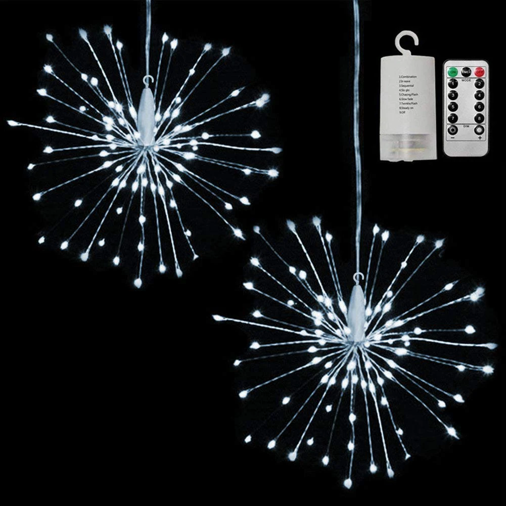 Фестиваль подвесные гирлянды Starburst 100-200 светодиодов DIY фейерверк медная Фея гирлянда Рождественские огни Открытый мерцающий свет