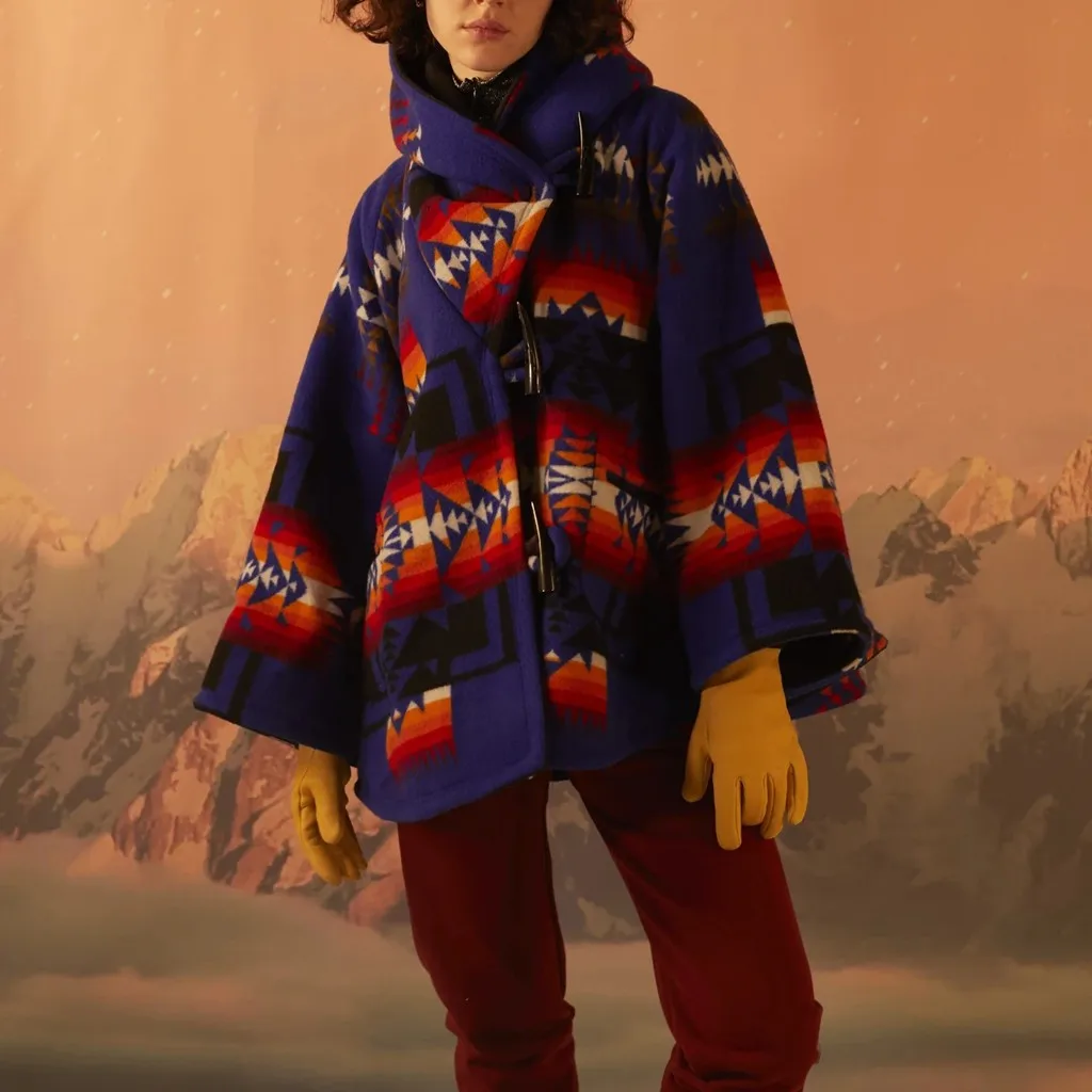 

Autumn Winter Coats Womens Casual Color Retro Printed Claw Button Coat Long Sleeve Jacket Coat Wool Coats Outerwear Jackets Coat