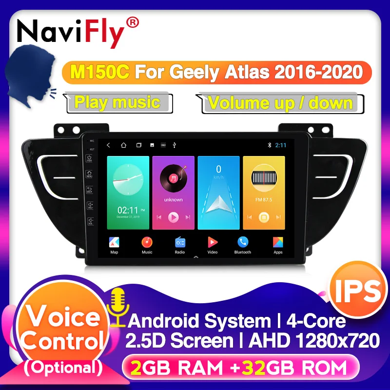 Android 10 4G RAM 64G ROM 2.5D автомобильное радио мультимедиа для Geely Atlas NL-3 2016 - 2020 Car audio wifi BT