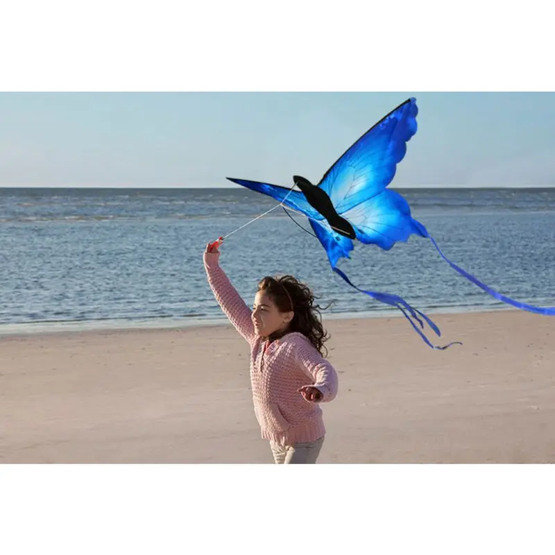 

Blue Butterfly Kite Outdoor Fun Kite With 30m Line Kids Toy Summer Sports high quality butterfly kite with handle line children