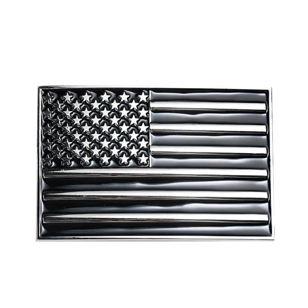 Металлическая черная эмалированная пряжка для ремня с флагом США американские