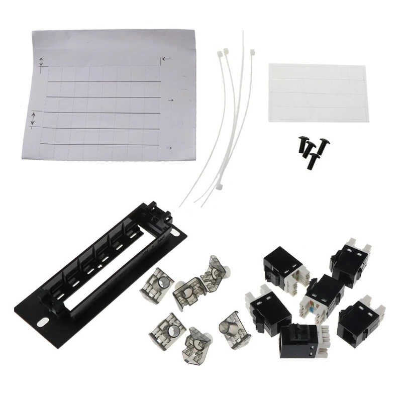 

CAT6 6 Port Patch Panel RJ45 Network Cable Adapter Ethernet Distribution Frame Wallmount or Rackmount