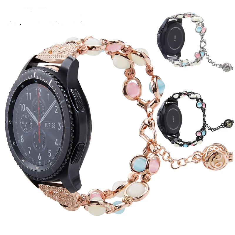 Браслет из светящегося Агата для Samsung Galaxy Watch 46 мм эластичный ремешок Gear S3 Frontier