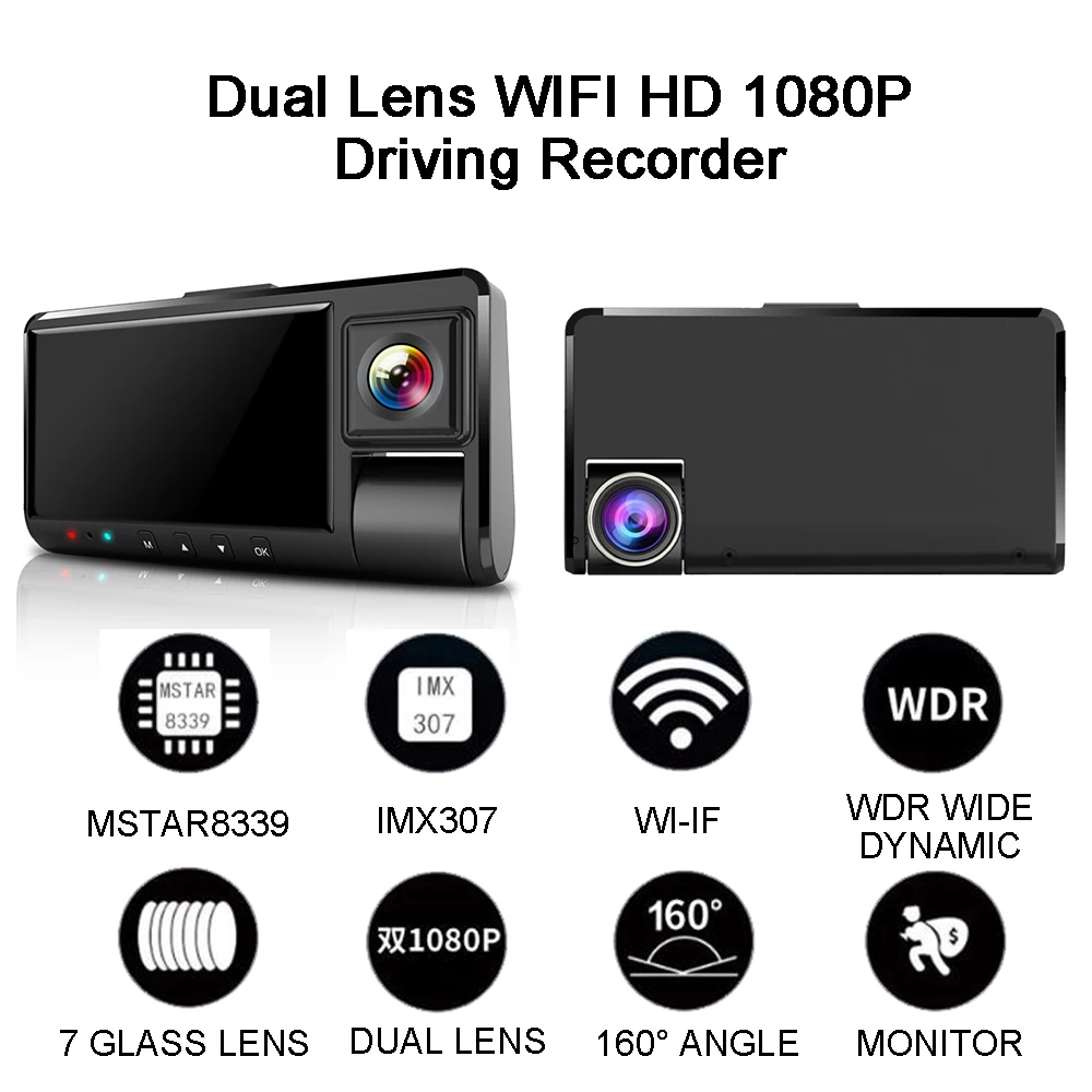 

Dual Camera Smart Dash Cam Pro English Voice Control 1080P Car DVR Camera GPS ADAS Auto Night Vision 24H Parking Monitor