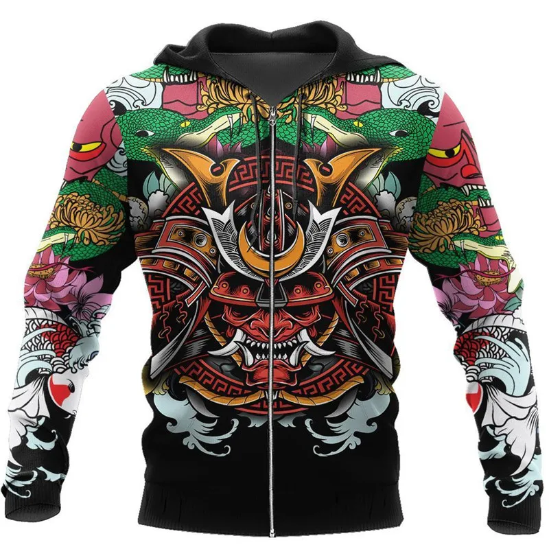 Мужская толстовка с капюшоном на молнии и длинным рукавом 3D-принтом | одежда