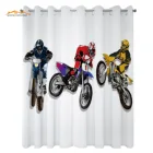 Шторы для кухни, велосипед-грязь, соревнования, Спортивная Тема, для езды по бездорожью, цветные гоночные велосипеды, оконные занавески с изображением