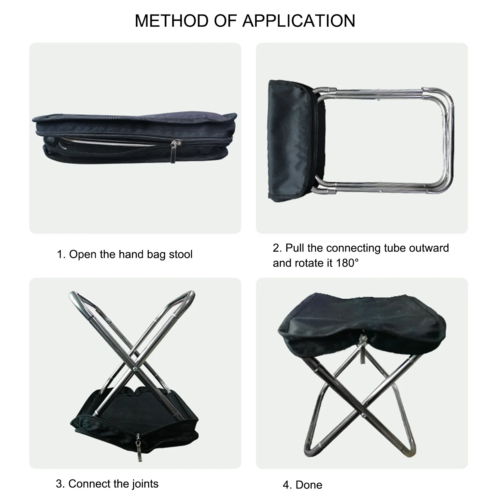 Стул складной из нержавеющей стали для кемпинга 2 цвета | Спорт и развлечения