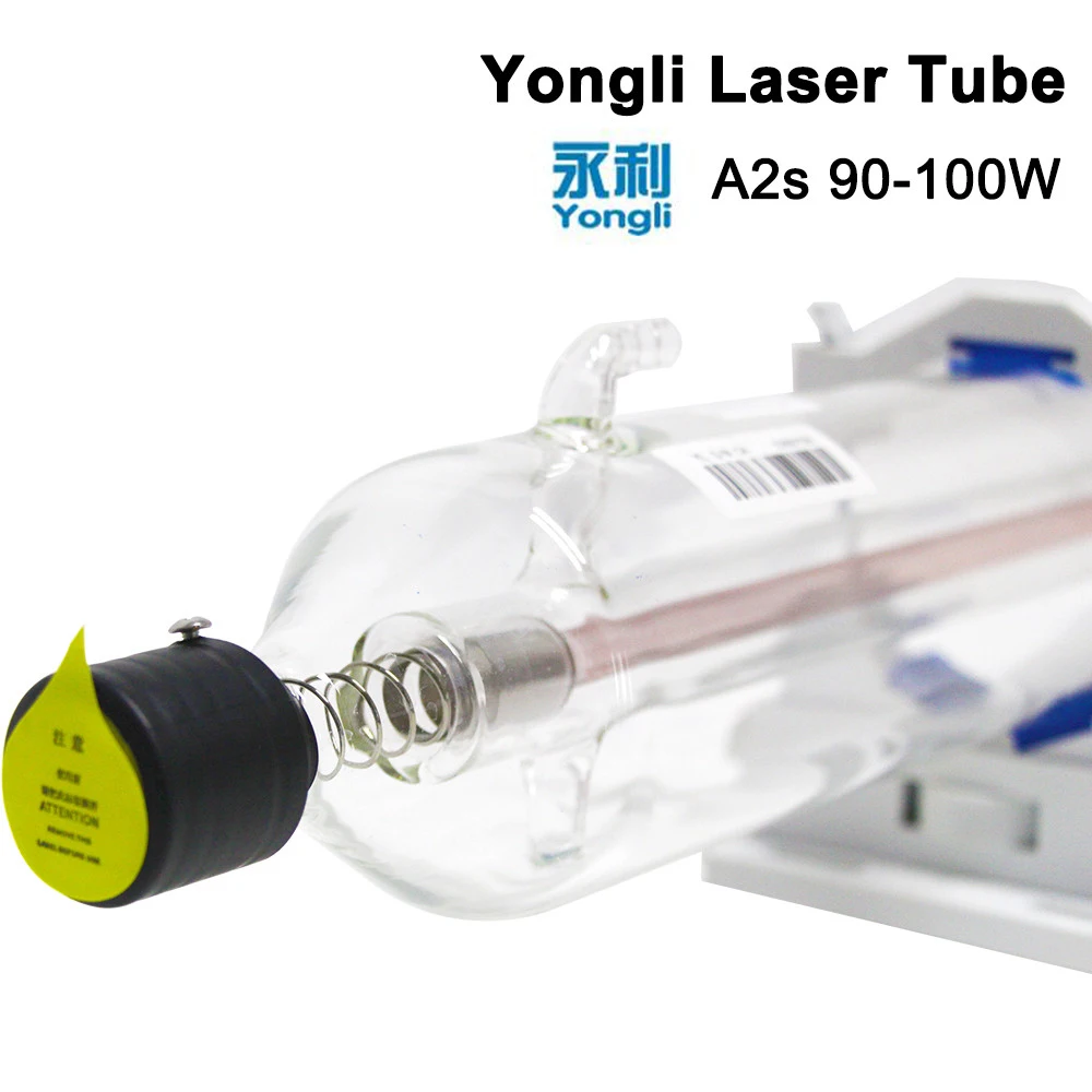 Yongli A2s 90W CO2 лазерная трубка Длина 1250 Dia.80mm для Лазерная гравировальная и режущая