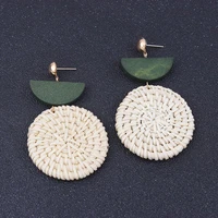 new vintage rattan style women long drop earrings dangle earrings for women engagement party gift female jewelry