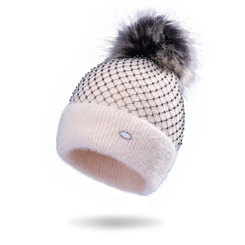 

Coral Fleece Winter Hat Beanies Women's Hat Scarf Warm Breathable Wool Knitted Hat For Women Double Layers Protection Caps