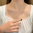 Женское Ожерелье с кулоном из искусственного жемчуга, короткая тонкая цепочка
