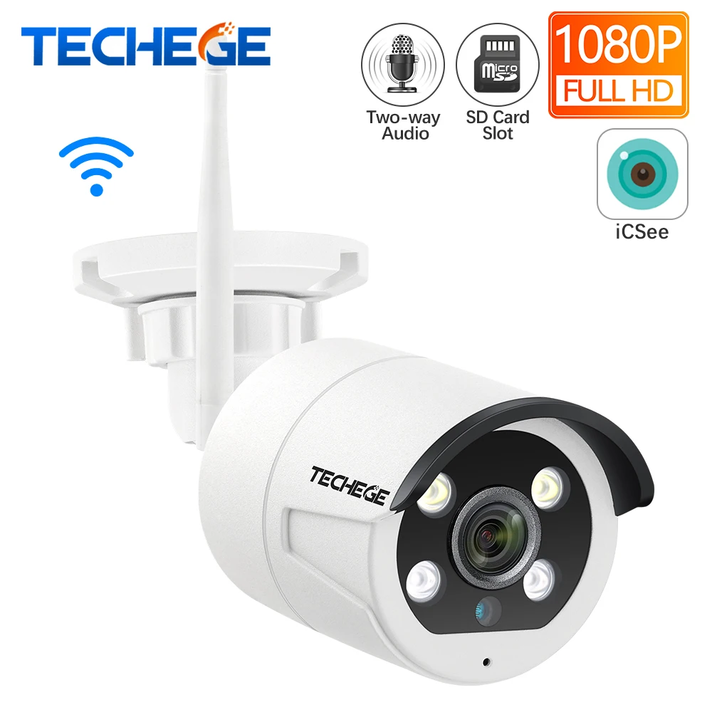 Techege 1080 P WI FI IP Камера аудио запись на открытом воздухе Водонепроницаемый P2P Ночное