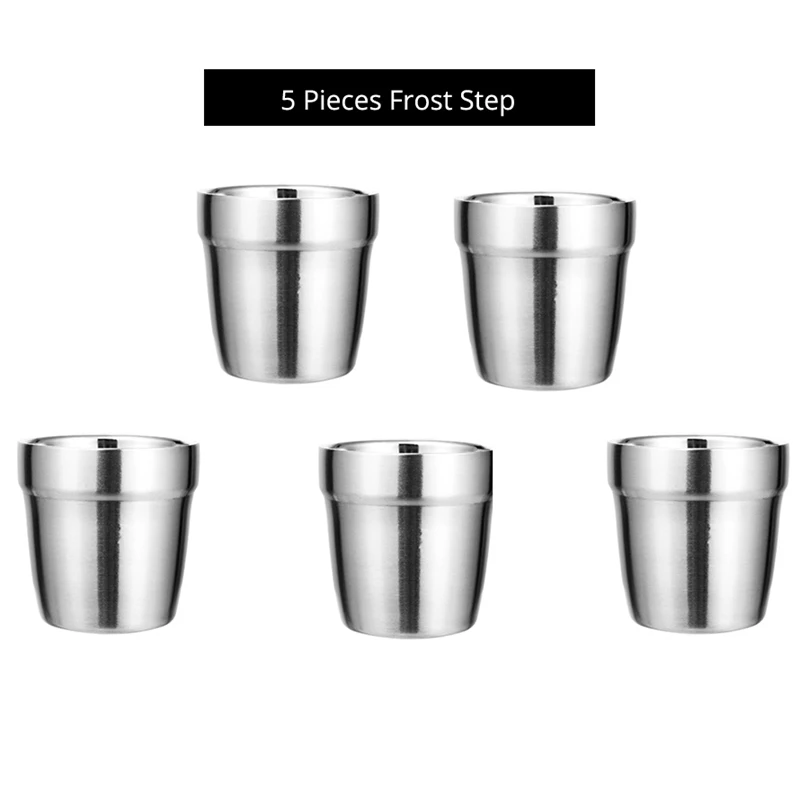 5Pcs Frosted Step Unibird пивные кружки из нержавеющей стали, кофейная кружка, чайная чашка, 175 мл, бар, питьевая посуда для напитков, для путешествий, дома, вина, чашки, подарок 5/15/20 - Цвет: 5Pcs Frosted Step