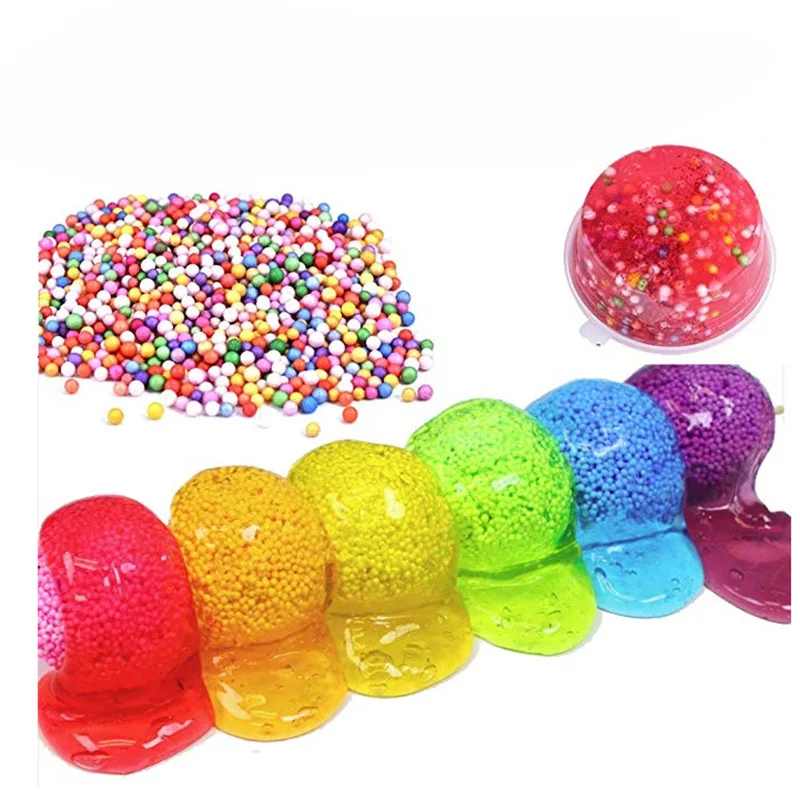 Цветной шарик из пенопласта блестящая пудра подвески новый набор для слайма