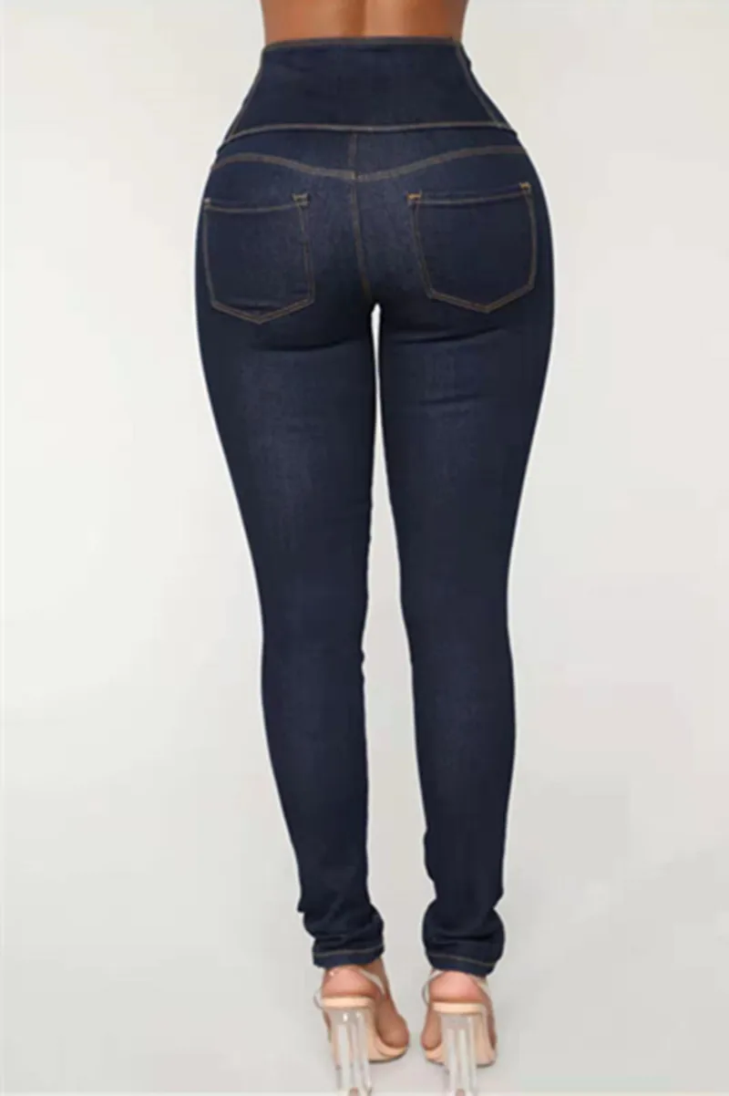 

2021 New Arrival Summer Style Female Fashion Sexy Summer Single Breasted Bodycon High Waist Hot Night Club Denim Stright Pants