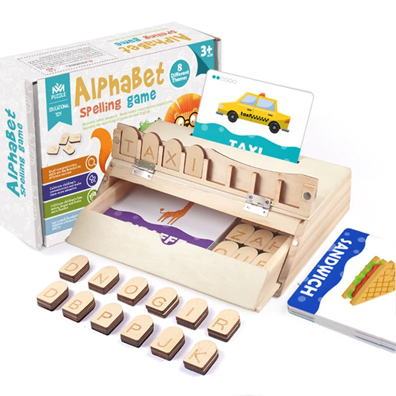 

Learning Language Toys Matching Letter Game Wooden Box Montesori Alphabet Reading Spelling Words Early Educational Toys For Kids