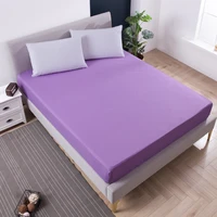 home bedspread on the bed soft solid fitted sheet mattress cover 1pc 100polyester bed cover with all around elastic rubber band