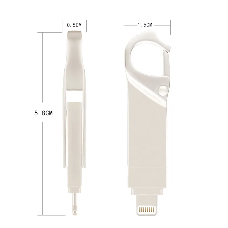USB3.0 Metal OTG USB Flash Drive for iphone 12/11/X/9/8/7/6/5S 16GB 32GB 64GB 128GB 256GB Pendrive for lightning pc memory stick
