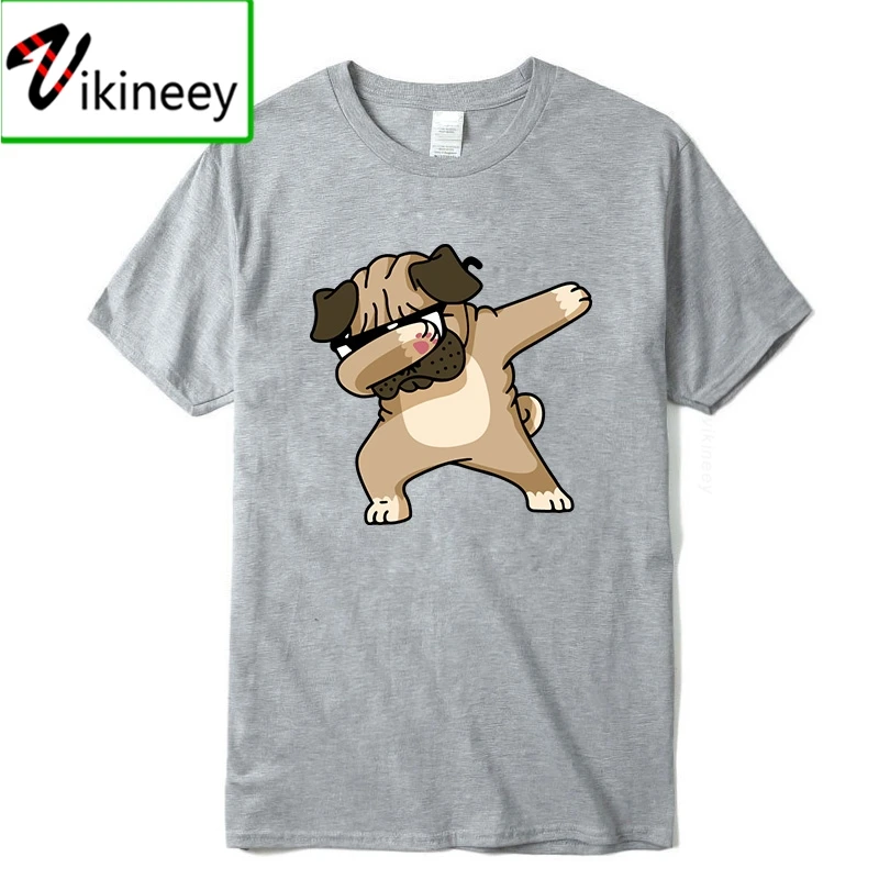 Мужская летняя футболка новинка мужские топы с принтом мопса повседневные