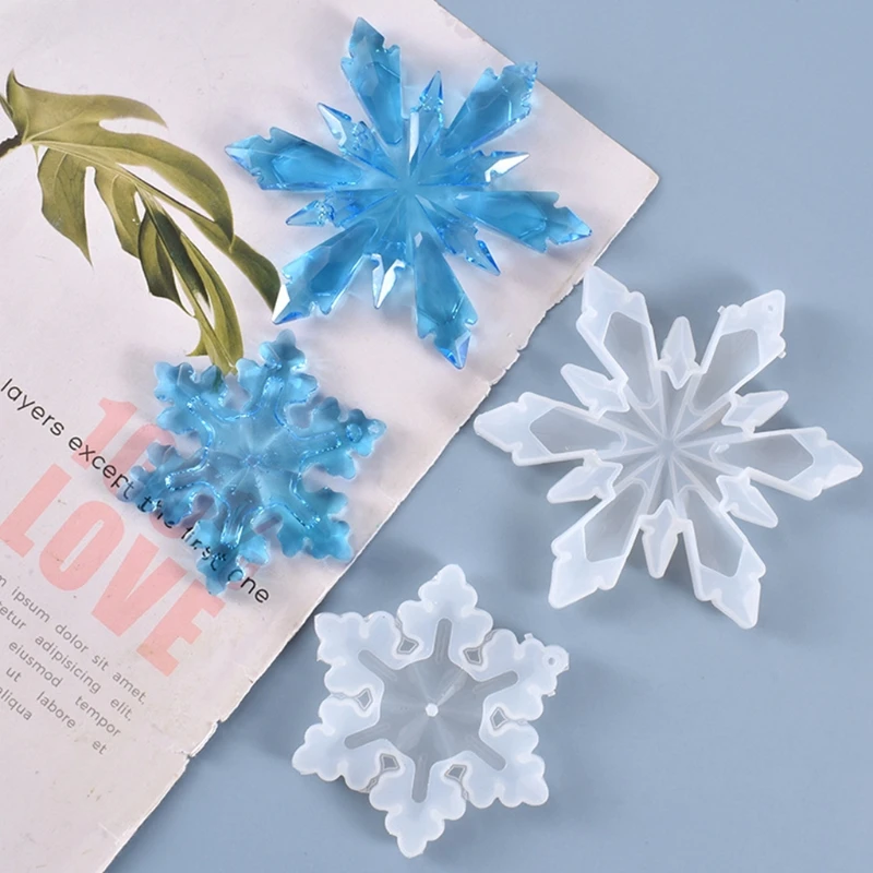 

Christmas Ornaments Snowflake Pendant Casting Silicone Mould DIY Crafts Jewelry Making Tools Crystal Epoxy Resin Mold Drop Ship