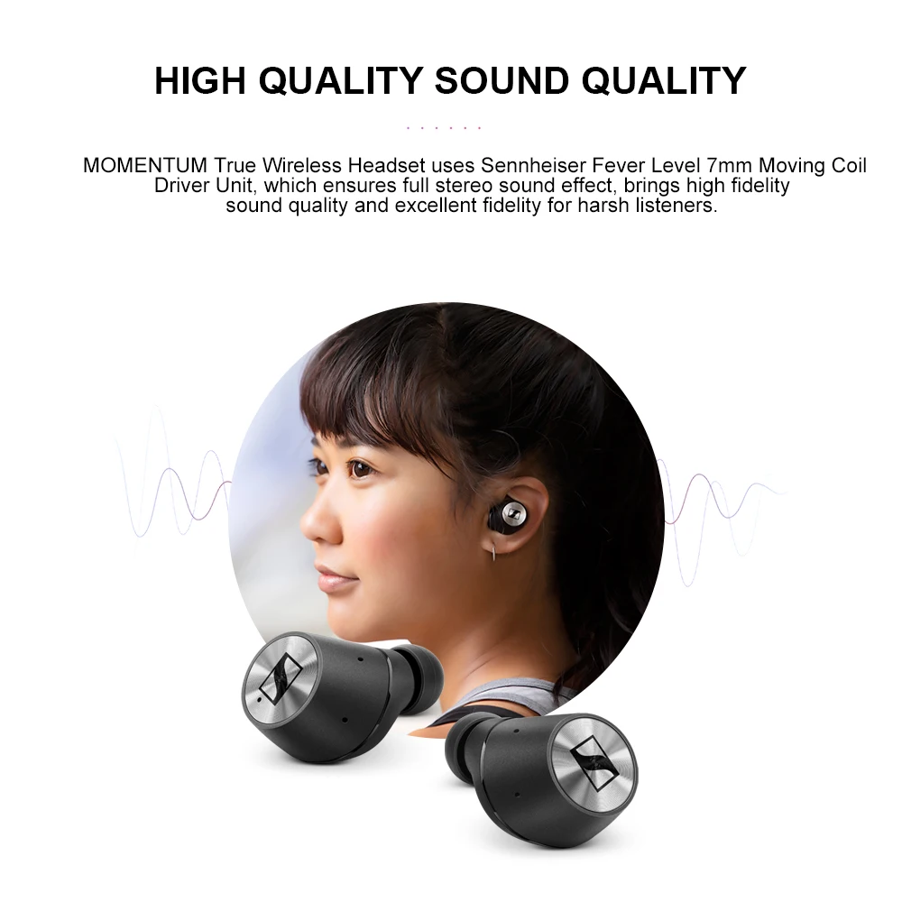 

Sennheiser MOMENTUM True Wireless Earphone 1st HIFI Stereo Waterproof Headset TWS Sport Earbuds Noise Reduction