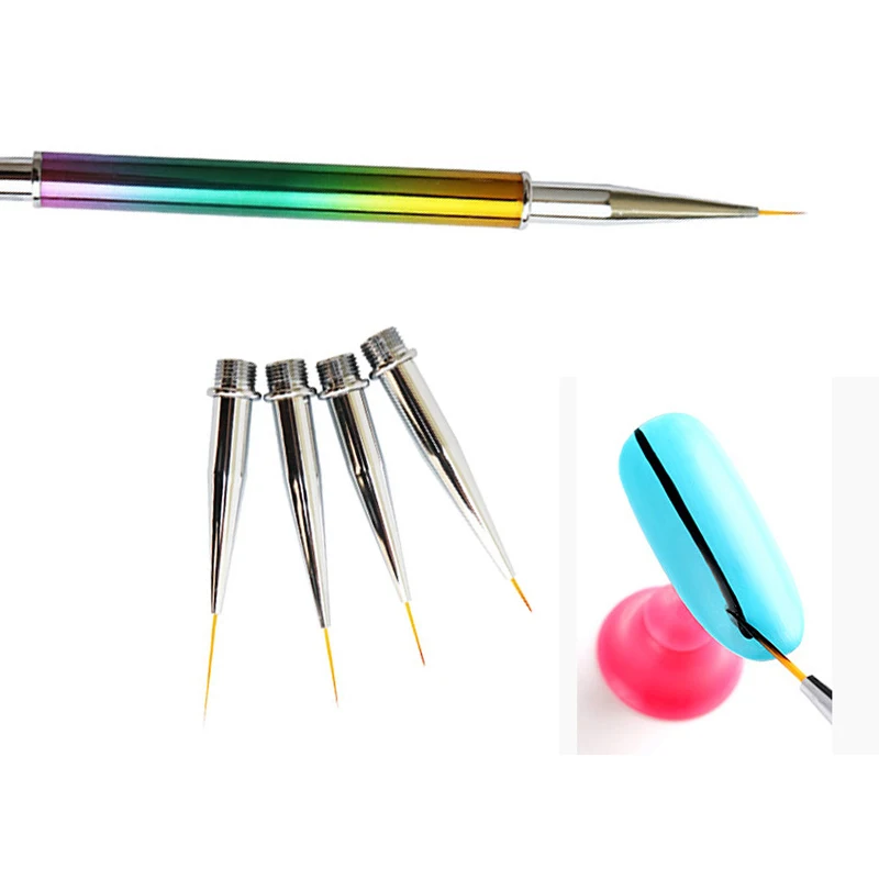

5 in 1 Replaceable Nail Art UV Gel Brush Gradient Painting Pen UV Gel Painting Drawing Pen Tools