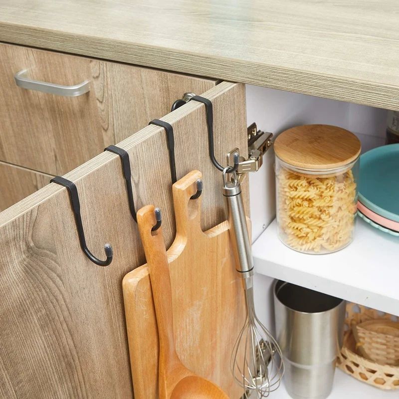 

8 Pieces Cabinet Hook Double S Shaped Cabinet Drawer Hanger Hook Durable Metal Heavy Duty Hooks for Kitchen Closet Etc.