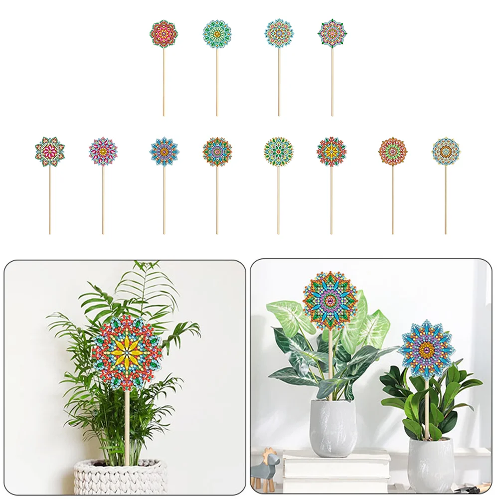 

Алмазная живопись «сделай сам», 2 шт./компл., украшение для сада, цветов, растений, алмазная вышивка, стразы, искусство, украшение для дома, дво...