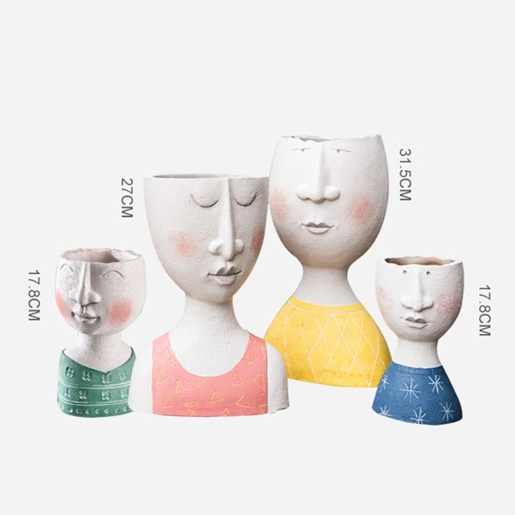 Каучуковая художественная портретная скульптура горшок для растений Цветочная