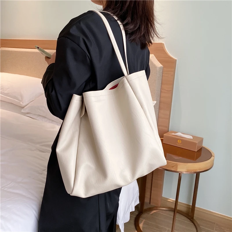 

Soft Women Middle Handbag Fashion Leather Bag Middle Shopper Bag Female Tote Bags High Quality Ladies Shopper Shoulder Bag