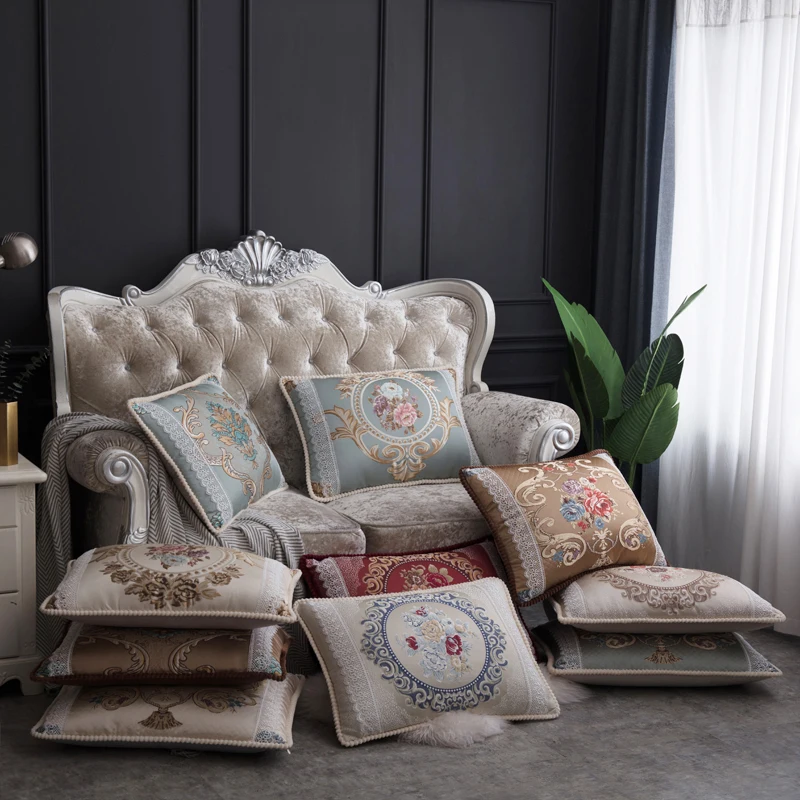 Роскошная наволочка 48x68 большого размера кремовый Синий Классический Дизайн