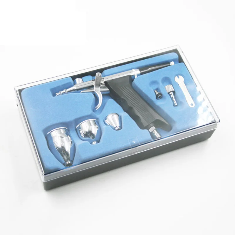 Профессиональный Набор Аэрограф с двойным действием пистолета триггера 3