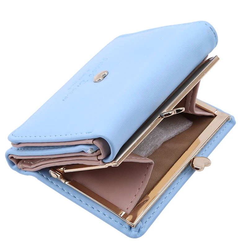 

New Designer Girl Short Wallets Heart Cute Small Wallet Female Vintage Lady Mini Clutch Coin Purse Card Holder Pocket