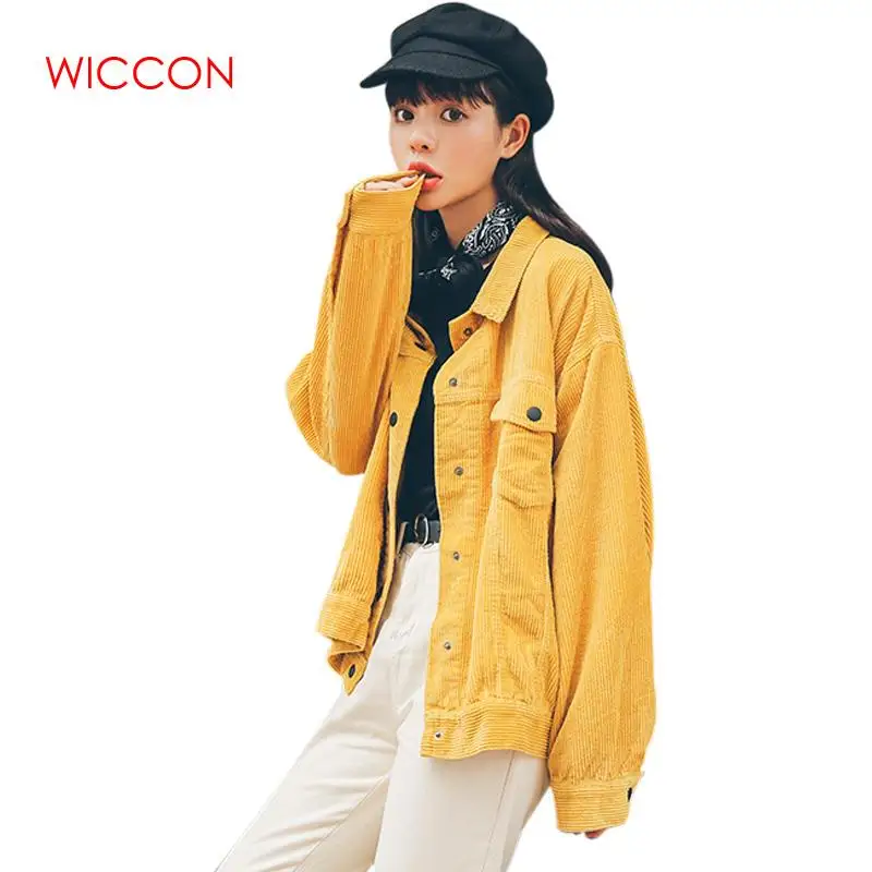 

New Bomber Jacket With Pockets Cotton Corduroy Jacket Women Basic Coats Stylish Fashion Spring Autumn Preppy Style Outerwear