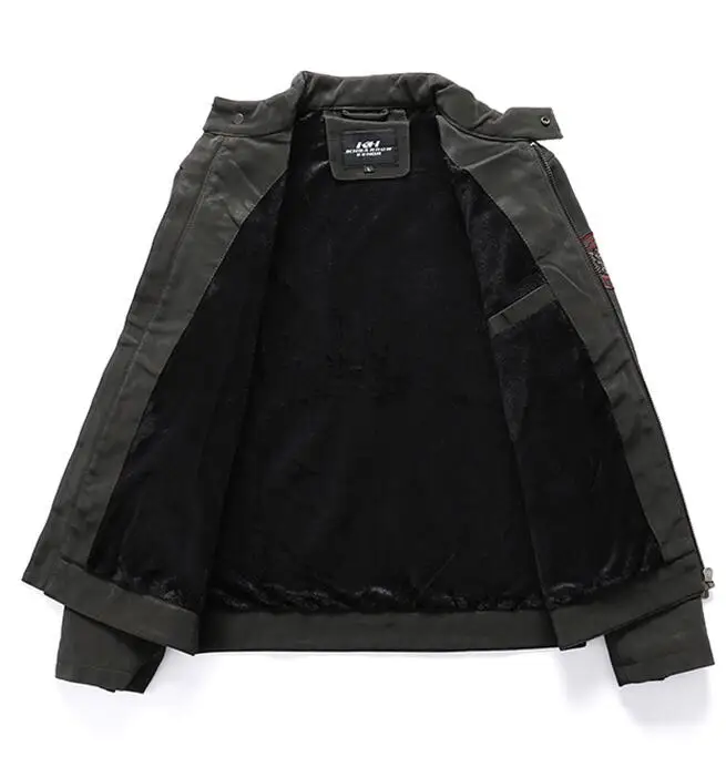 Мужская куртка из искусственной кожи бархатные кожаные куртки Мотоциклетные