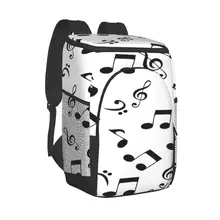 Protable Insulated Thermal Cooler Waterproof Lunch Bag Abstract Music Notes Picnic Camping Backpack Double Shoulder Wine Bag